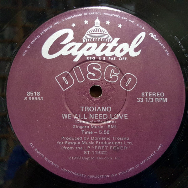 Troiano ~ We All Need Love (Vinyl) - Djungel & Jazz