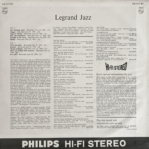 Michel Legrand ~ Legrand Jazz (Vinyl) - Djungel & Jazz