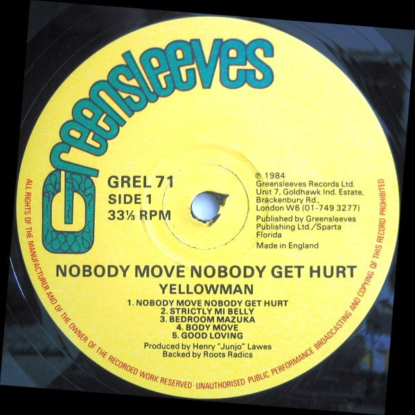 Yellowman : Nobody Move Nobody Get Hurt (LP, Album)