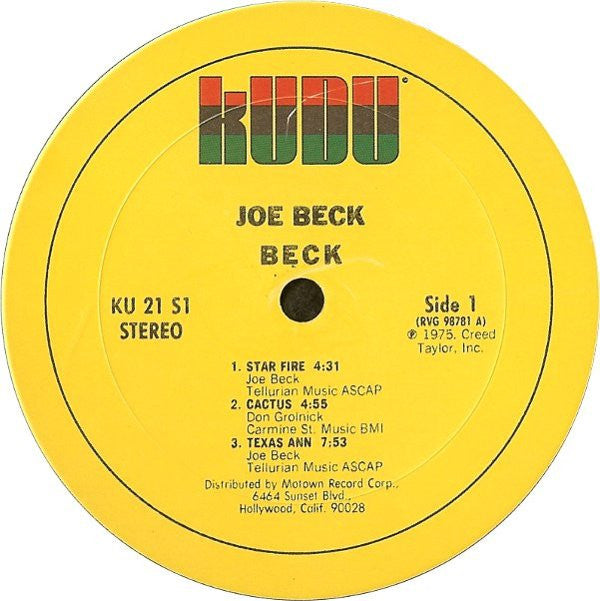 Joe Beck ~ Beck (Vinyl) - Djungel & Jazz