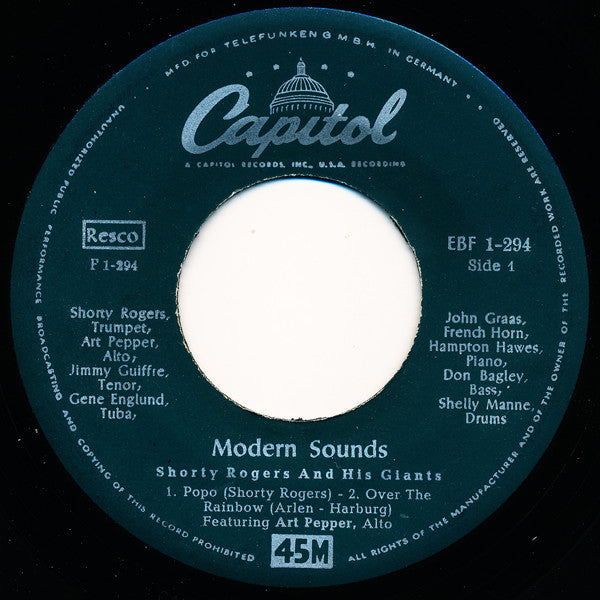 Shorty Rogers & His Giants ~ Modern Sounds (Vinyl) - Djungel & Jazz