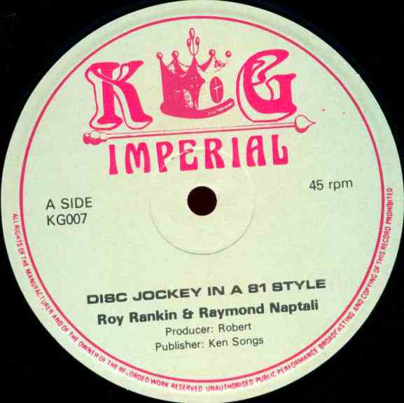 Roy Rankin & Raymond Naptali : Disc Jockey In A 81 Style (12")