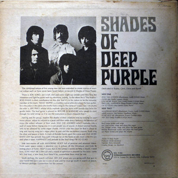 Deep Purple ~ Shades Of Deep Purple (Vinyl) - Djungel & Jazz