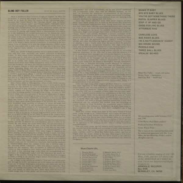 Blind Boy Fuller With Sonny Terry And Bull City Red ~ Blind Boy Fuller With Sonny Terry And Bull City Red (Vinyl) - Djungel & Jazz