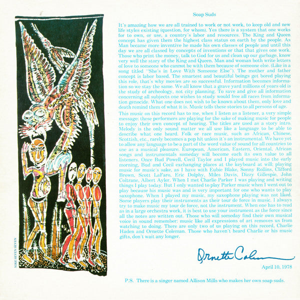 Ornette Coleman And Charlie Haden ~ Soapsuds, Soapsuds (Vinyl) - Djungel & Jazz