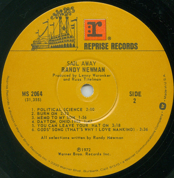 Randy Newman ~ Sail Away (Vinyl) - Djungel & Jazz