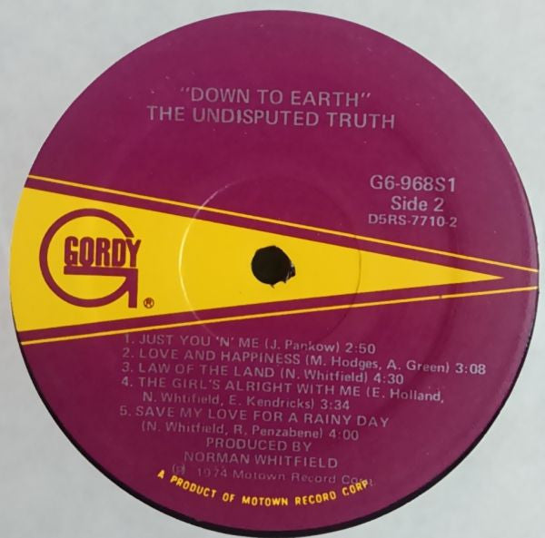 The Undisputed Truth ~ Down To Earth (Vinyl) - Djungel & Jazz