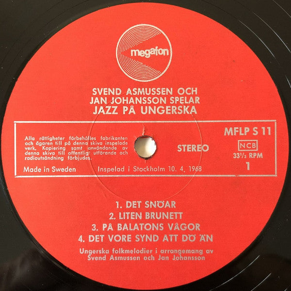Svend Asmussen, Jan Johansson ~ Svend Asmussen Och Jan Johansson Spelar Jazz På Ungerska (Vinyl) - Djungel & Jazz