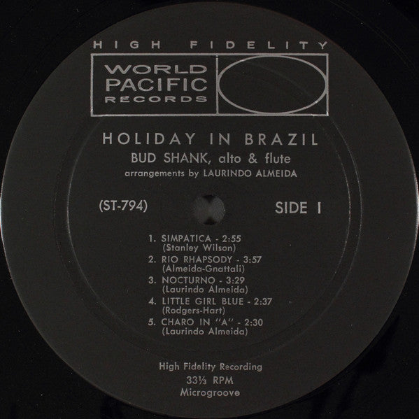 Bud Shank ~ Holiday In Brazil (Vinyl) - Djungel & Jazz