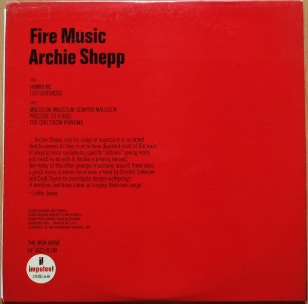 Archie Shepp : Fire Music (LP, Album)