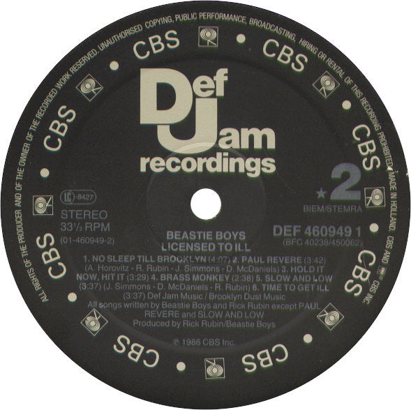 Beastie Boys ~ Licensed To Ill (Vinyl) - Djungel & Jazz