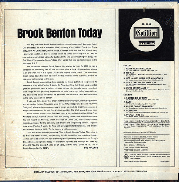 Brook Benton ~ Brook Benton Today (Vinyl) - Djungel & Jazz
