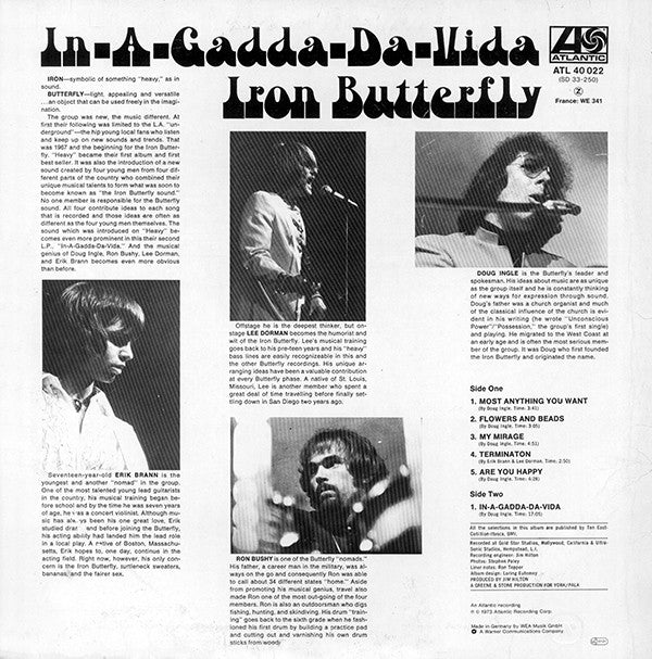 Iron Butterfly : In-A-Gadda-Da-Vida (LP, Album, RE)