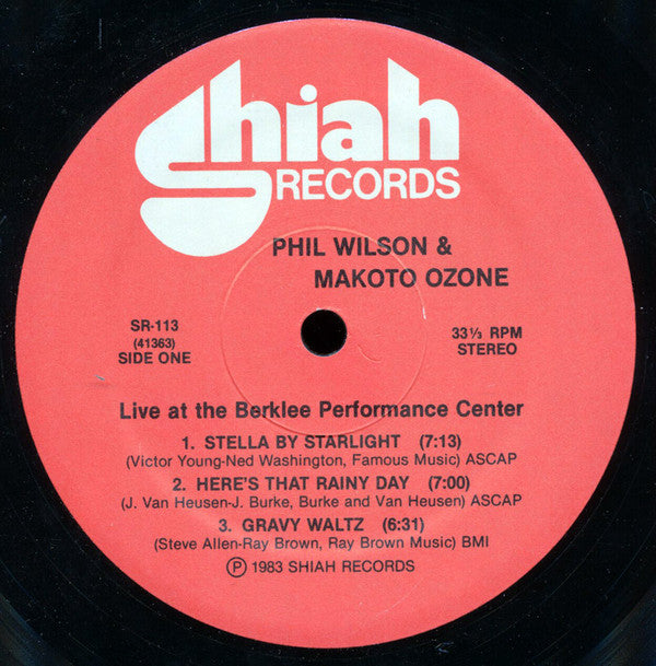 Phil Wilson, Makoto Ozone ~ Live!! At The Berklee Performance Center (Vinyl) - Djungel & Jazz