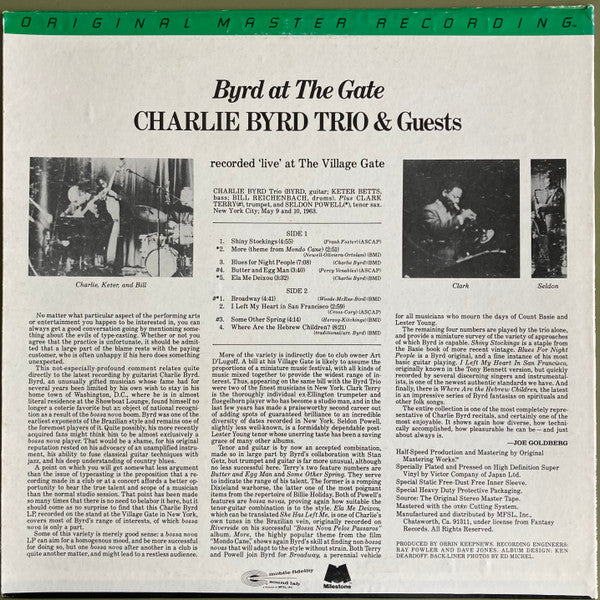 Charlie Byrd Trio & Guests ~ Byrd At The Gate (Vinyl) - Djungel & Jazz