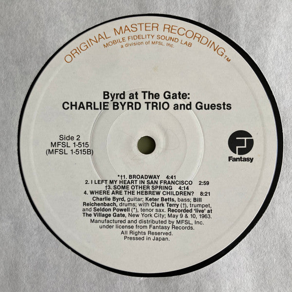 Charlie Byrd Trio & Guests ~ Byrd At The Gate (Vinyl) - Djungel & Jazz