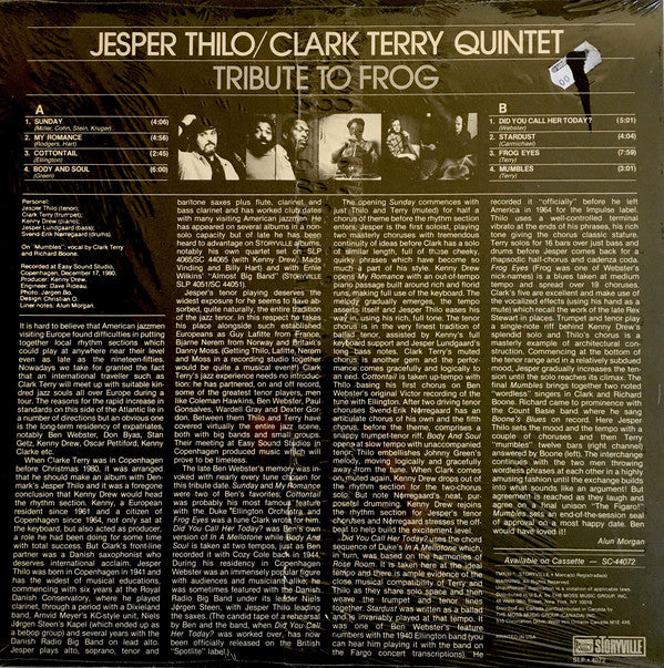 Jesper Thilo/Clark Terry Quintet ~ Tribute To Frog (Vinyl) - Djungel & Jazz