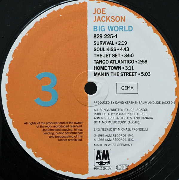 Joe Jackson ~ Big World (Vinyl) - Djungel & Jazz