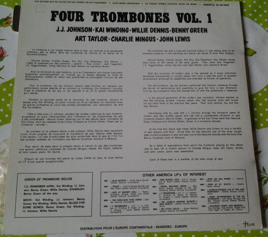 Four Trombones - J.J. Johnson, Kai Winding, Bennie Green, Willie Dennis, Charlie Mingus, John Lewis ~ Four Trombones Vol. 1 (Vinyl) - Djungel & Jazz