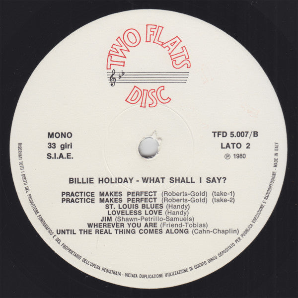 Billie Holiday : What Shall I Say? (LP, Comp)