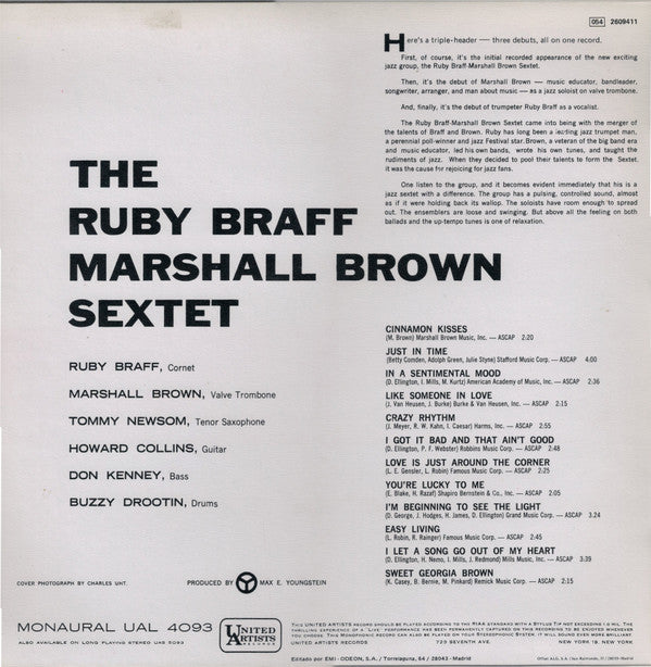 The Ruby Braff-Marshall Brown Sextet ~ The Ruby Braff-Marshall Brown Sextet (Vinyl) - Djungel & Jazz