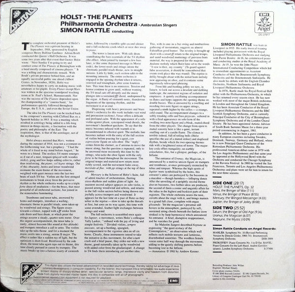 Holst*, Philharmonia Orchestra & Ambrosian Singers*, Simon Rattle* : The Planets, OP.32 (LP, Album)