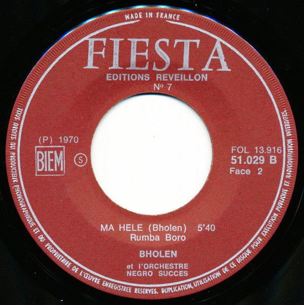 Bholen - Orchestre Nègro Succès ~ Ma Hele / Mobali Atulaka Te (Vinyl) - Djungel & Jazz