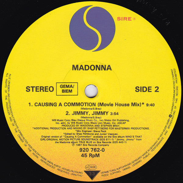 Madonna ~ Causing A Commotion (Vinyl) - Djungel & Jazz