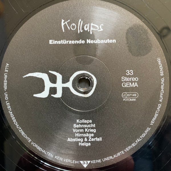 Einstürzende Neubauten ~ Kollaps (Vinyl) - Djungel & Jazz