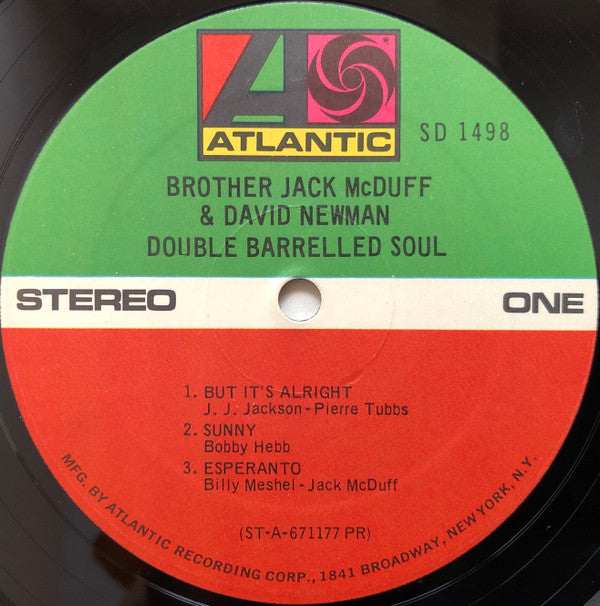 Brother Jack McDuff & David Newman ~ Double Barrelled Soul (Vinyl) - Djungel & Jazz