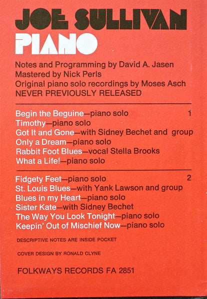 Joe Sullivan ~ Piano (Vinyl) - Djungel & Jazz