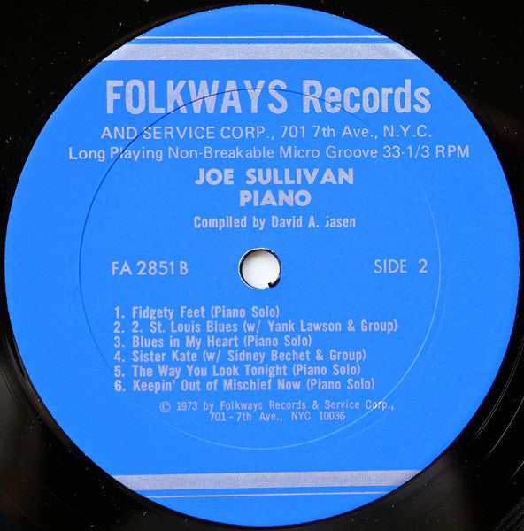 Joe Sullivan ~ Piano (Vinyl) - Djungel & Jazz