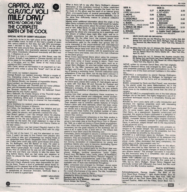 Miles Davis And His Orchestra ~ The Complete Birth Of The Cool (Vinyl) - Djungel & Jazz