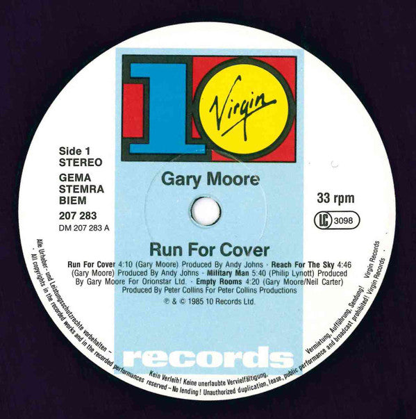 Gary Moore : Run For Cover (LP, Album, RE)