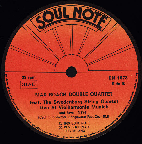 Max Roach Double Quartet Feat. The Swedenborg String Quartet ~ Live At Vielharmonie Munich (Vinyl) - Djungel & Jazz