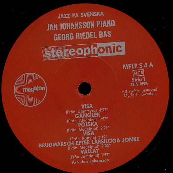 Jan Johansson ~ Jazz På Svenska (Vinyl) - Djungel & Jazz