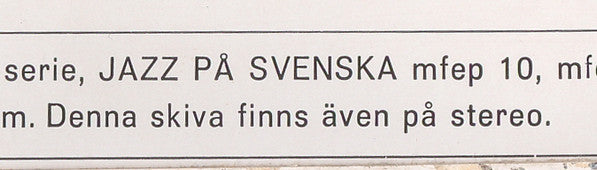 Jan Johansson ~ Jazz På Svenska (Vinyl) - Djungel & Jazz