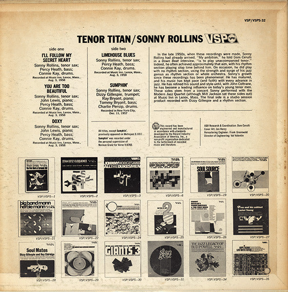 Sonny Rollins ~ Tenor Titan (Vinyl) - Djungel & Jazz