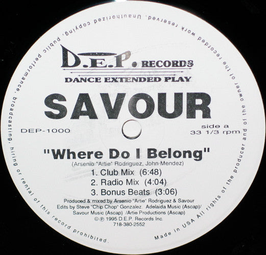 Savour ~ Where Do I Belong (Vinyl) - Djungel & Jazz