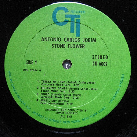 Antonio Carlos Jobim : Stone Flower (LP, Album, Gre)