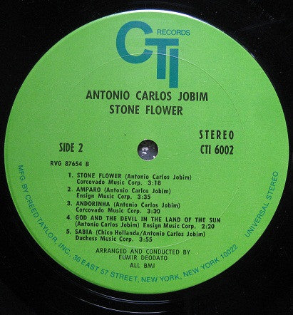 Antonio Carlos Jobim : Stone Flower (LP, Album, Gre)