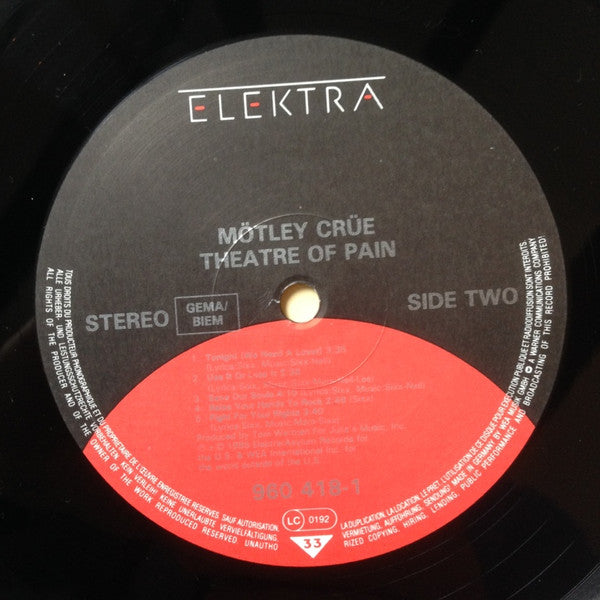 Mötley Crüe ~ Theatre Of Pain (Vinyl) - Djungel & Jazz
