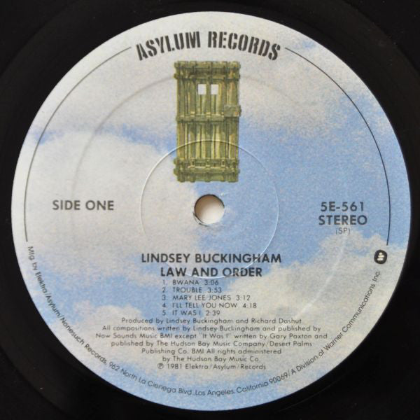 Lindsey Buckingham ~ Law And Order (Vinyl) - Djungel & Jazz