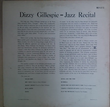 Dizzy Gillespie ~ Jazz Recital (Vinyl) - Djungel & Jazz