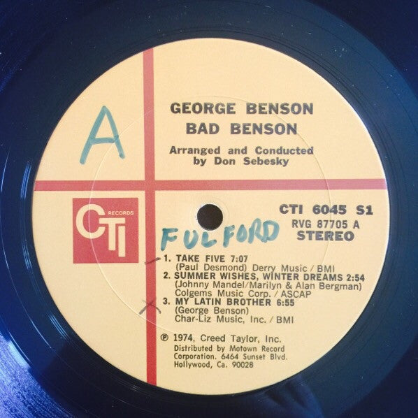 George Benson ~ Bad Benson (Vinyl) - Djungel & Jazz
