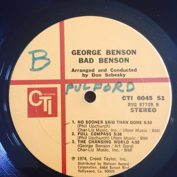 George Benson ~ Bad Benson (Vinyl) - Djungel & Jazz
