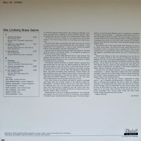Nils Lindberg ~ Brass Galore (Vinyl) - Djungel & Jazz