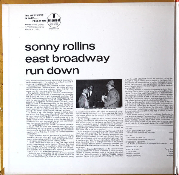 Sonny Rollins : East Broadway Run Down (LP, RE)