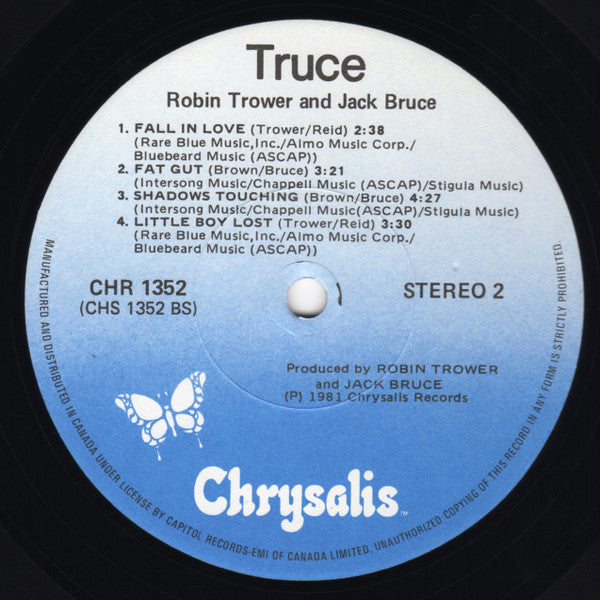 Robin Trower / Jack Bruce ~ Truce (Vinyl) - Djungel & Jazz