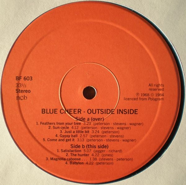 Blue Cheer ~ Outside Inside (Vinyl) - Djungel & Jazz